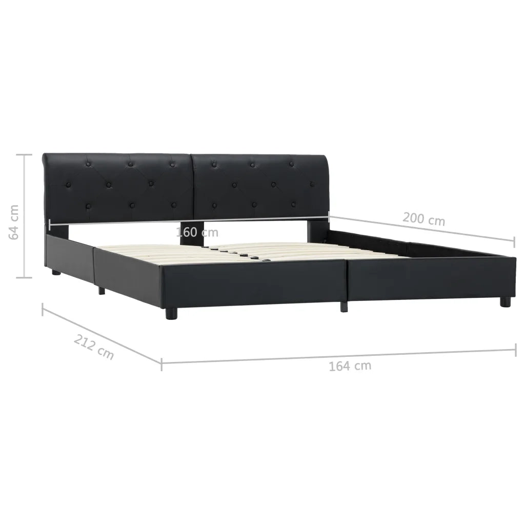 Giroletto-Struttura Letto Nero in Similpelle 160x200 cm 985756