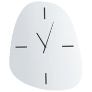 Orologio da parete in vetro argento e nero 54 x 45 cm Design minimalista Superficie a specchio Forma irregolare