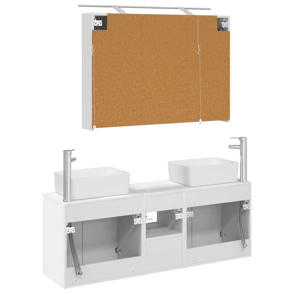 Set di Armadi da Bagno 4 pcs Bianco Legno ingegnerizzato 3406415