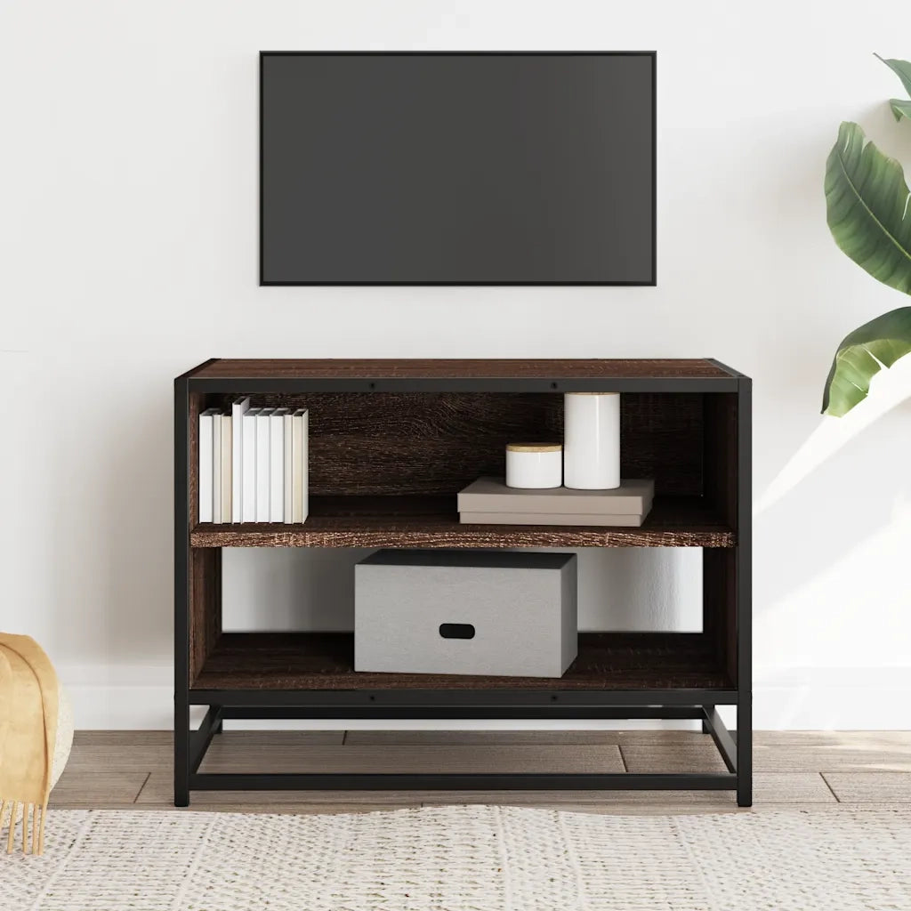Mobile TV-Credenza per TV-Console TV Rovere Marrone 61x40x46 cm Legno Multistrato Metallo