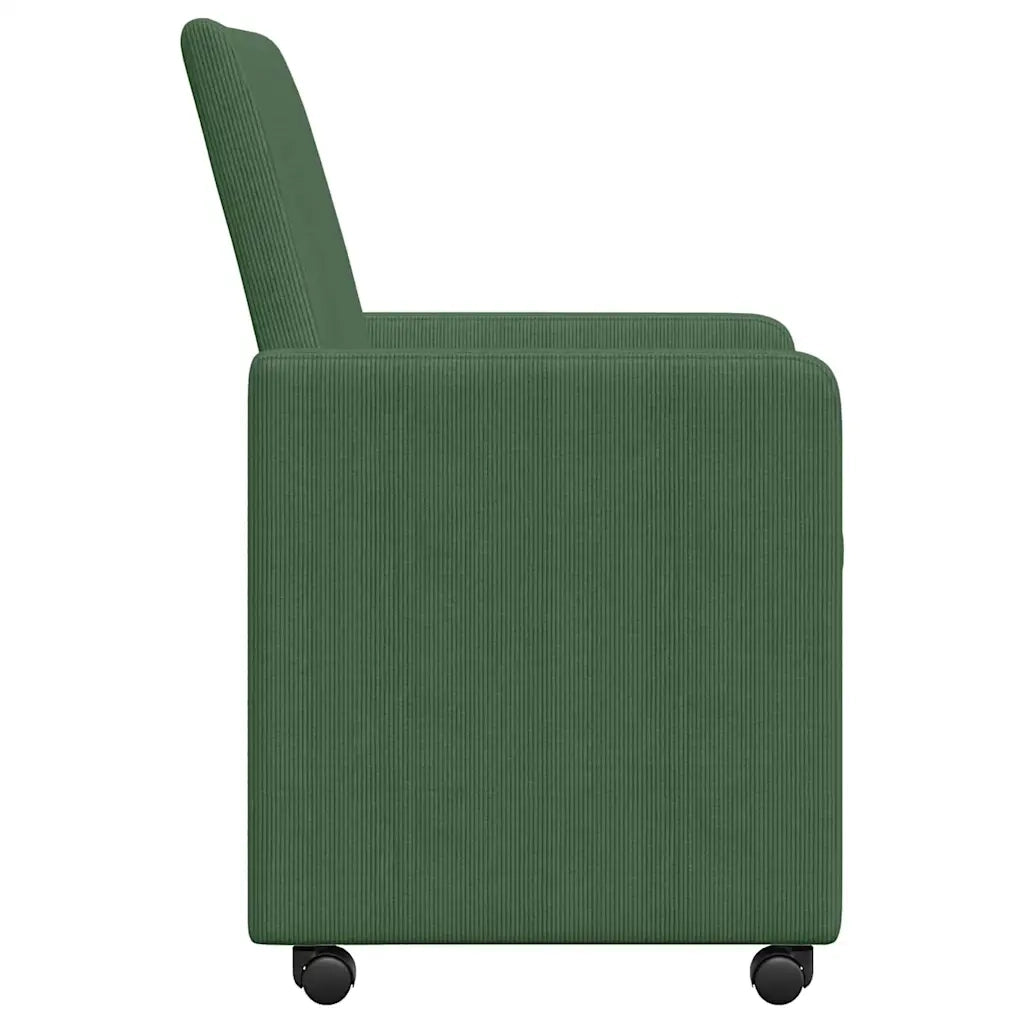 Sedie da Pranzo con Ruote 2 pcs Grigio verde 57 x 66 x 94 cm