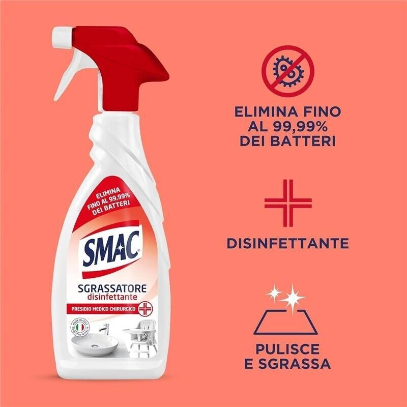 SMAC SET 4 PZ SPRAY SGRASSATORE 650 ML DISINFETTANTE CON CANDEGGINA