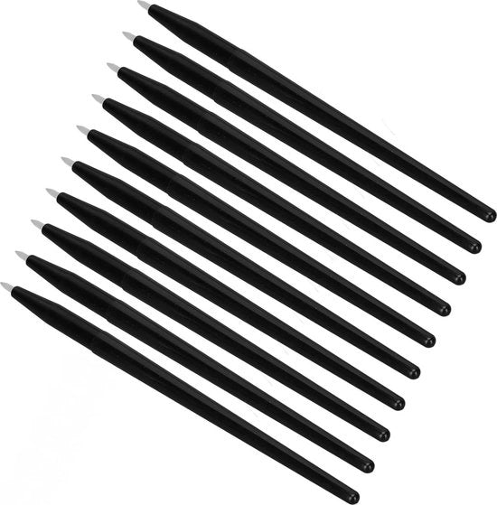 Set di pennelli eyeliner in silicone morbidi e duraturi - Set da 10 - Strumenti per trucco occhi portatili