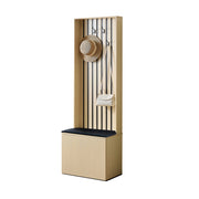 Armadio moderno con panca e vano porta scarpe ¨C organizer per ingresso con 4 ganci, cuscino per la seduta e scomparti portaoggetti ¨C elegante, per