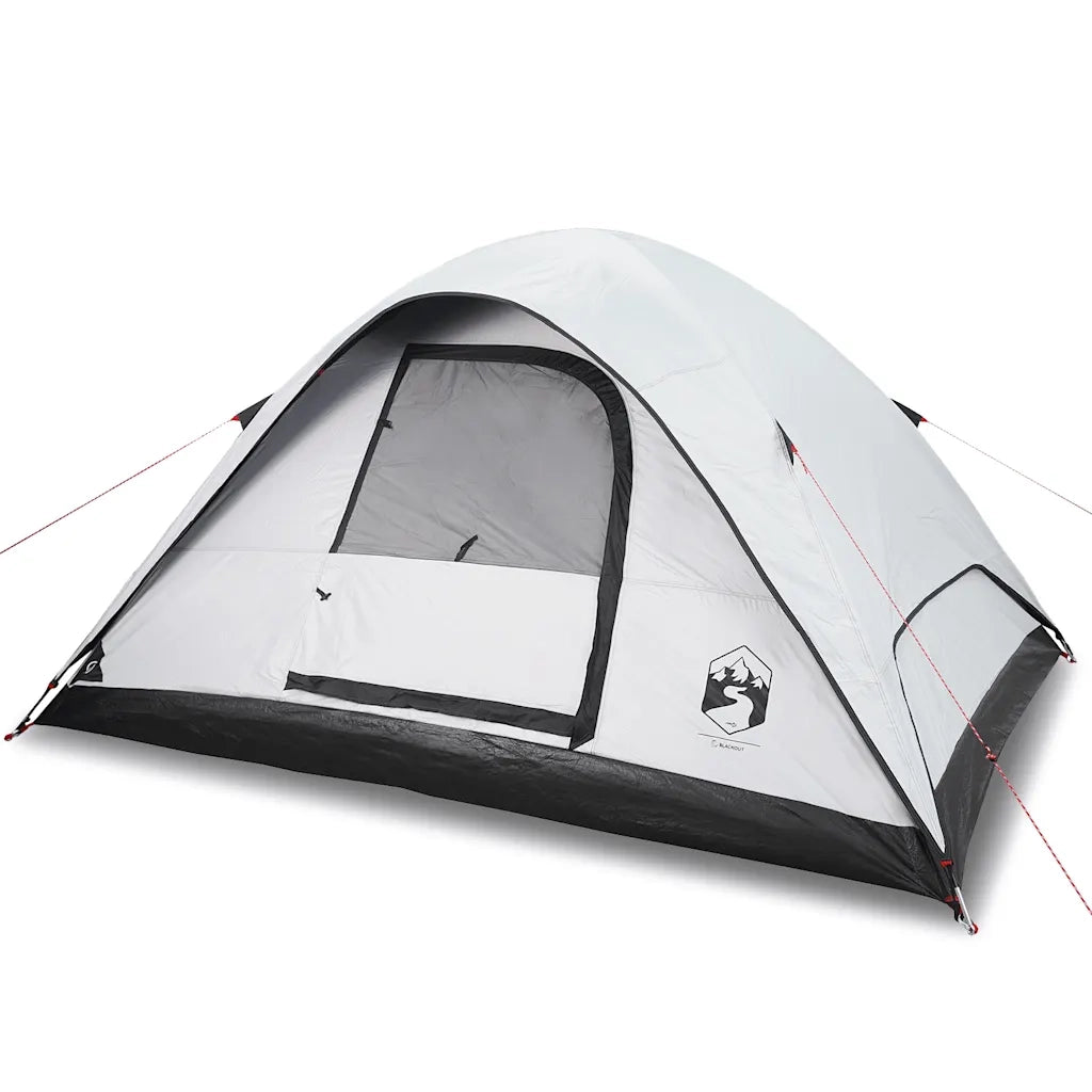 Tenda Familiare a Cupola 6 Persone-Tenda da campeggio Bianca Tessuto Impermeabile 374732