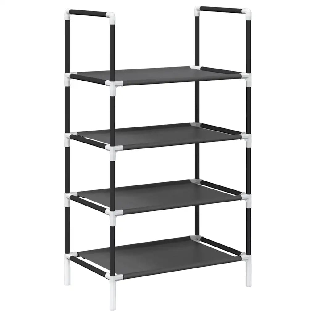 Scarpiera 4 Ripiani Nera 44x28x77 cm in Tessuto Non Tessuto 4100617