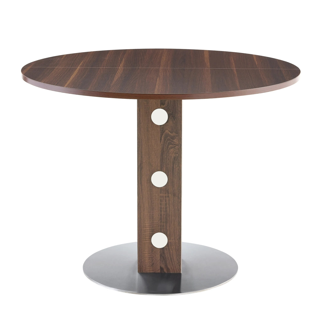 Tavolo da pranzo 100x100x76 cm; resistente all'acqua e ai graffi; MDF; noce