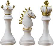 Set di sculture da tavolo da ufficio in vetro 3 pezzi, decorazione moderna per la casa, bianco