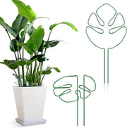 Set di sostegni per piante disegno foglia da 2 sostegni metallo aiuto alla crescita versatile aiuto alla crescita per piante da appartamento e da esterno (verde)