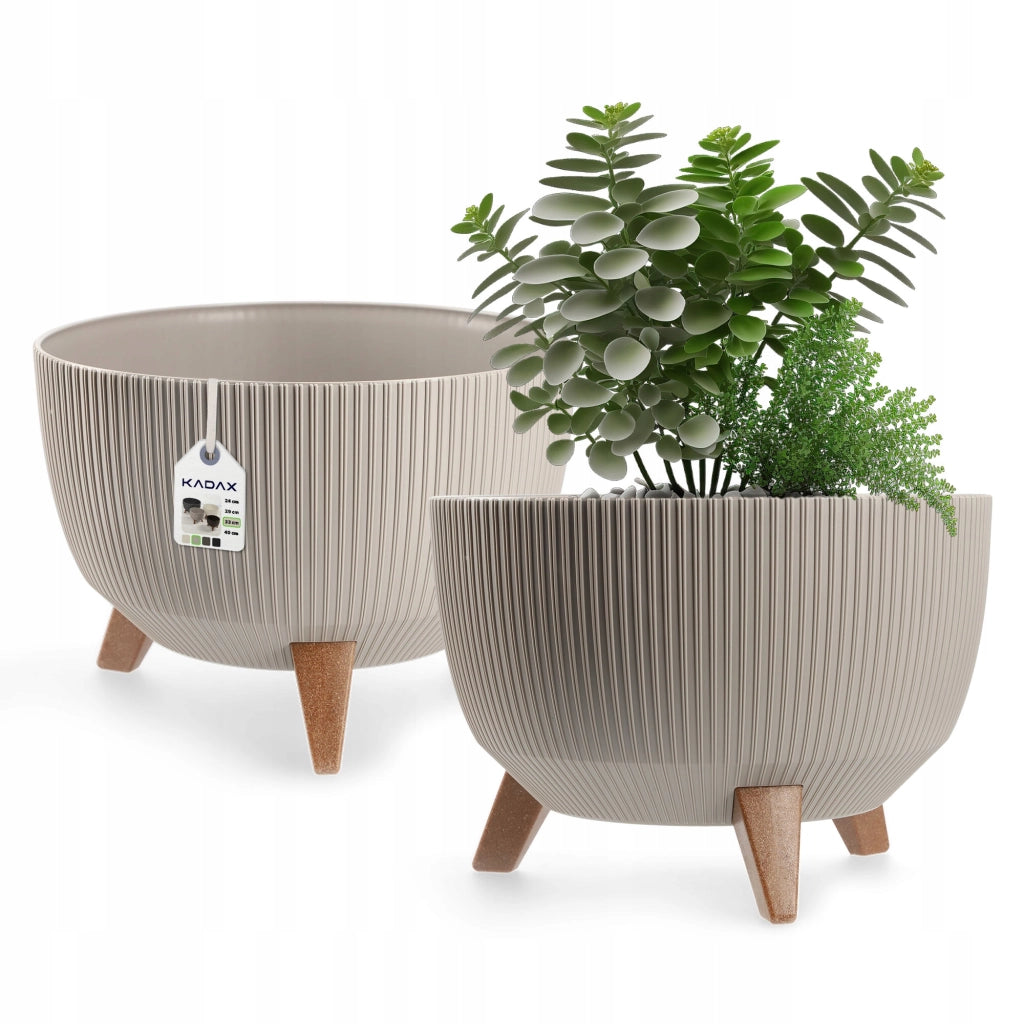 Vaso da giardino KADAX con gambe per fiori, grande ciotola rotonda da 33 cm