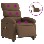 Poltrona Massaggiante | Sedia Relax Reclinabile Elettrica Marrone in Tessuto
