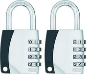 Serratura a cifra 155/40 - Serratura da parete con contenitore in lamiera verniciata - Serratura di cassaforte con codice a cifre personalizzabile - Livello di sicurezza ABUS 4 - Argento (lot da 2)
