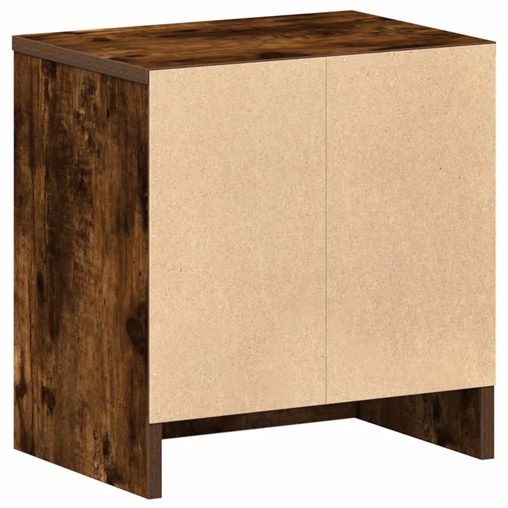 Comodini 2 pz con Cassetto-Set di 2 Tavolino da notte Rovere Fumo 39x28x41 cm