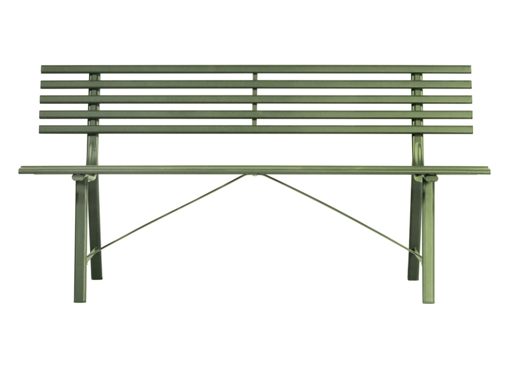 Panca da Giardino in Ferro 3 Posti 150x56x76cm Vorghini Gallipoli Verde Oliva