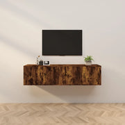 Mobili Porta TV a Parete 2 pz-Set di 2 Credenza per TV sospesa Rovere Fumo 80x34,5x40 cm