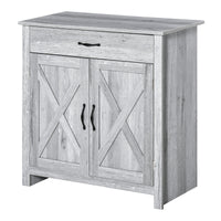 Credenza Cucina Country con Armadietto a 2 Ante e Cassetto 80x39.7x80cm Grigio