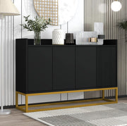 Credenza 120x30x80 cm a 4 ante; con ripiani regolabili e apertura a pressione; MDF e truciolare
