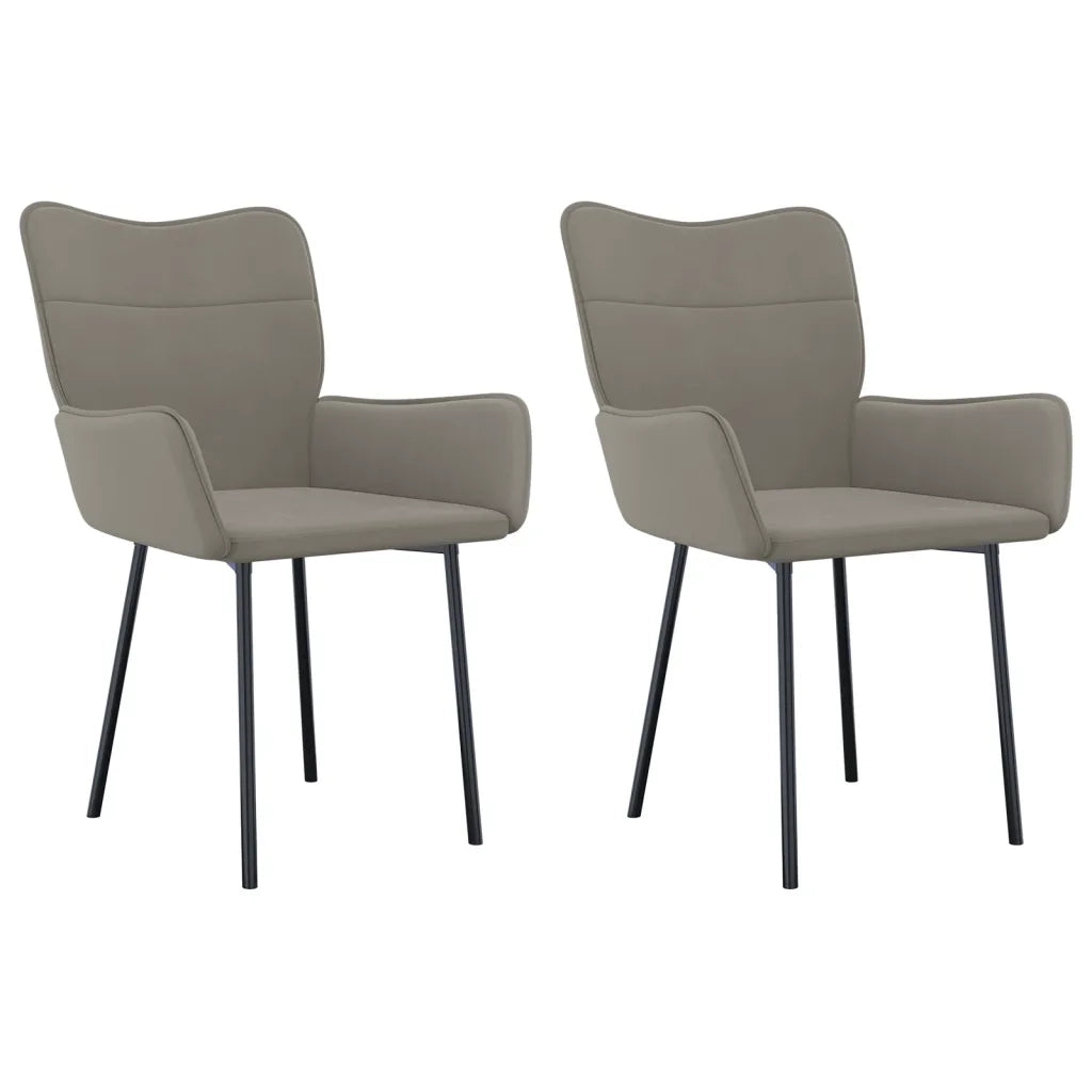 Sedie da Pranzo 2 pz Grigio Chiaro in Velluto cod mxl 12405