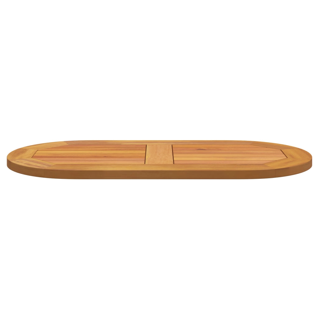 Tavolo Ovale in Legno Massello di Acacia 80x40x2 cm