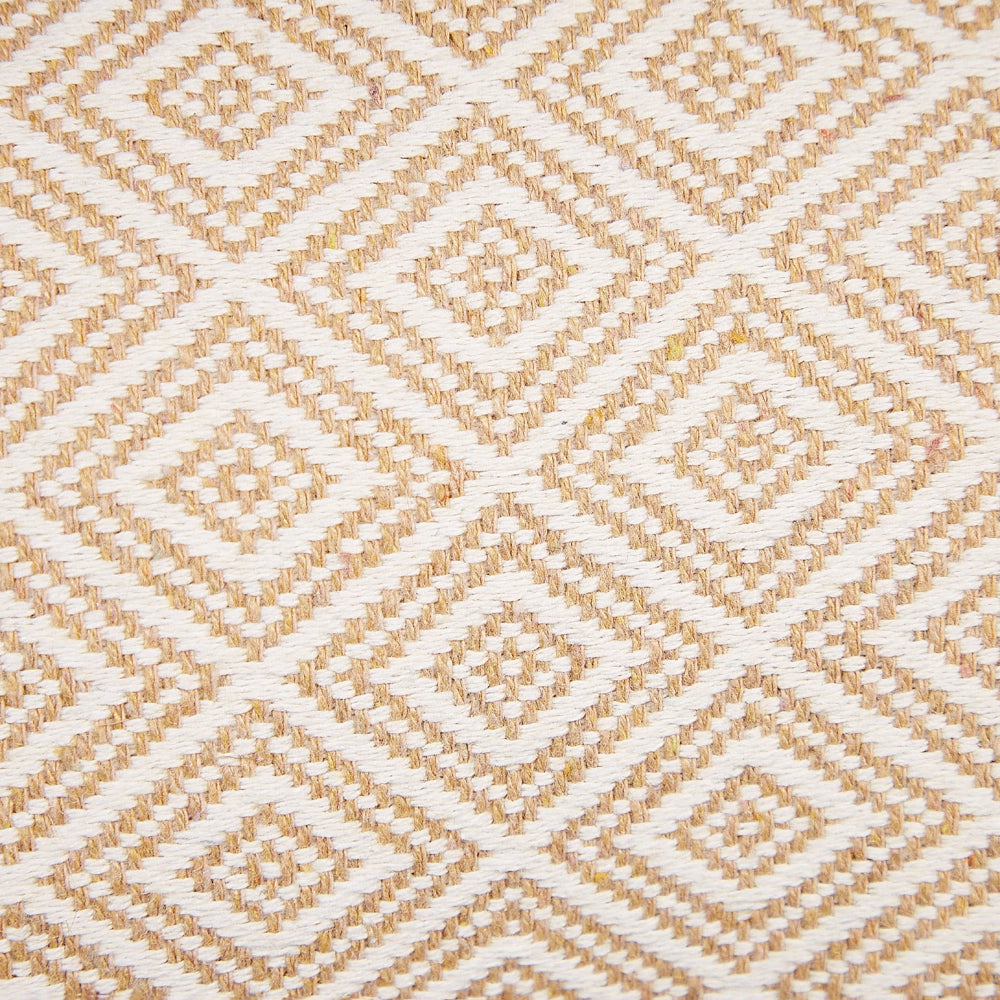 Set di 2 cuscini in poliestere beige con motivo geometrico 30 x 50 cm stile tradizionale salotto sala da pranzo