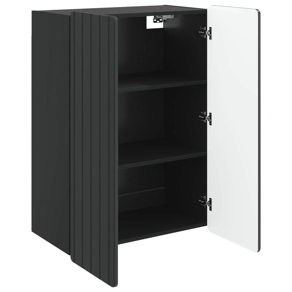 Mobiletto a muro Nero 66 x 34,5 x 92 cm Legno ingegnerizzato 898226