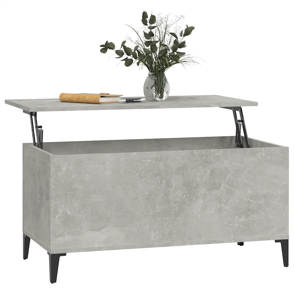 Tavolino Salotto Grigio Cemento 90x44,5x45 cm Legno Multistrato 819592