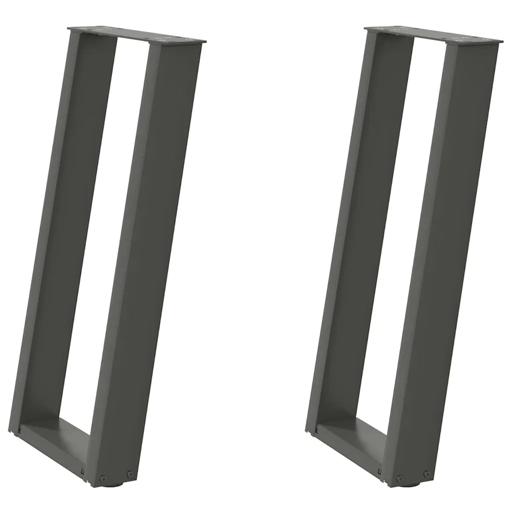 Gambe per tavolo consolle a forma di U 2 pz | Piede del tavolo Antracite 28x(72-73) cm Acciaio