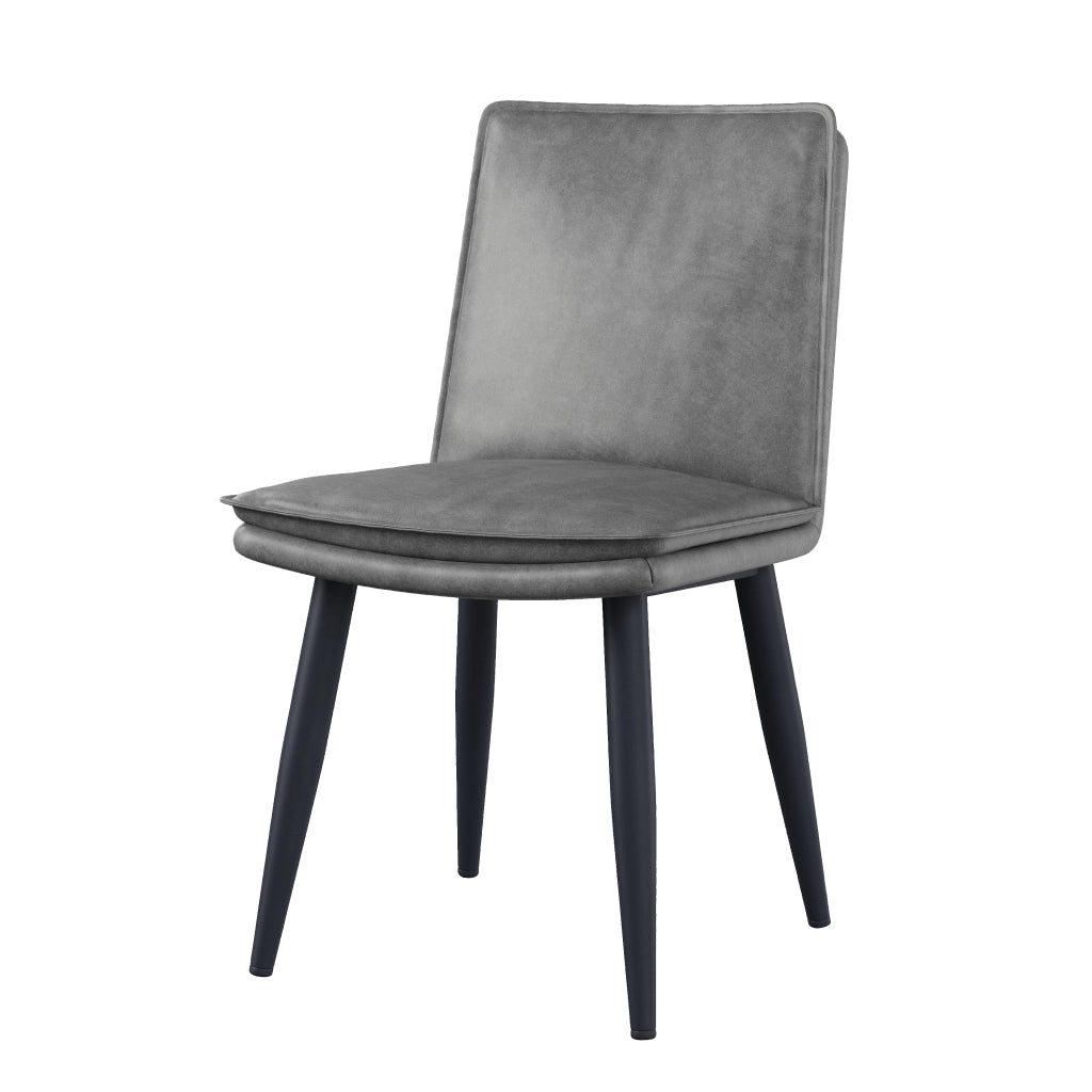 Sedie da Pranzo Imbottite ¨C MINIMAL ¨C Velluto Grigio, Set 2 Pezzi, Stile Moderno