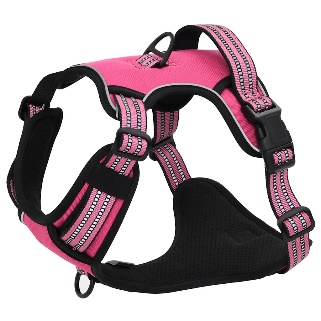 vidaXL Pettorina per Cani con Guinzaglio e Collare Regolabile Rosa L