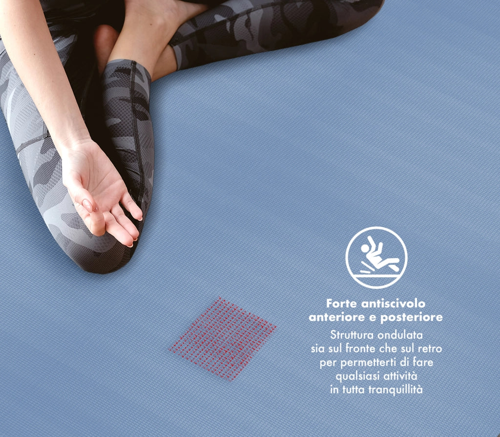 Tappeto Per Esercizi Grande XXL 180 x 200 Cm Antiscivolo Resistente Tappetino Allenamento Casa Palestra Materassino Fitness Pilates Yoga In Pvc Arrotolabile Facile Trasporto  Azzurro