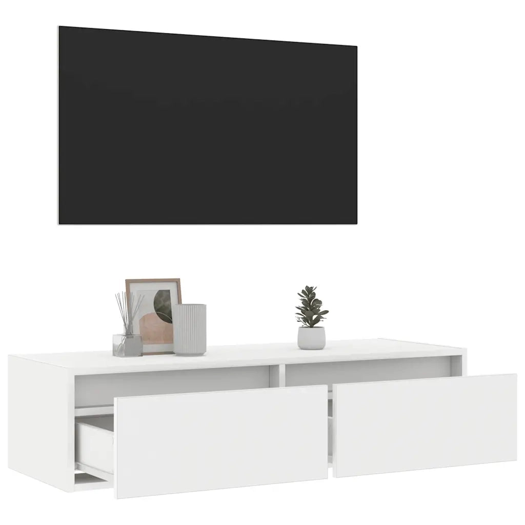 Mobile TV | Armadietto TV | Mobile Porta TV con Luci LED Bianco 100X35,5x25 cm