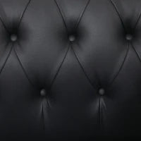 Divano 2 Posti in Stile Chesterfield in Pelle PU con Cuscino Rimovibile, 160x84x80 cm, Nero