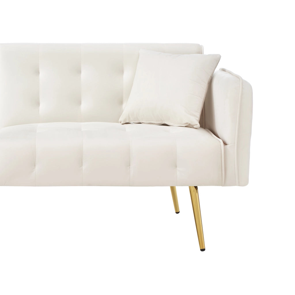 Divano letto a due posti - Zephmum - Schienale regolabile, braccioli multifunzione, rivestimento in velluto