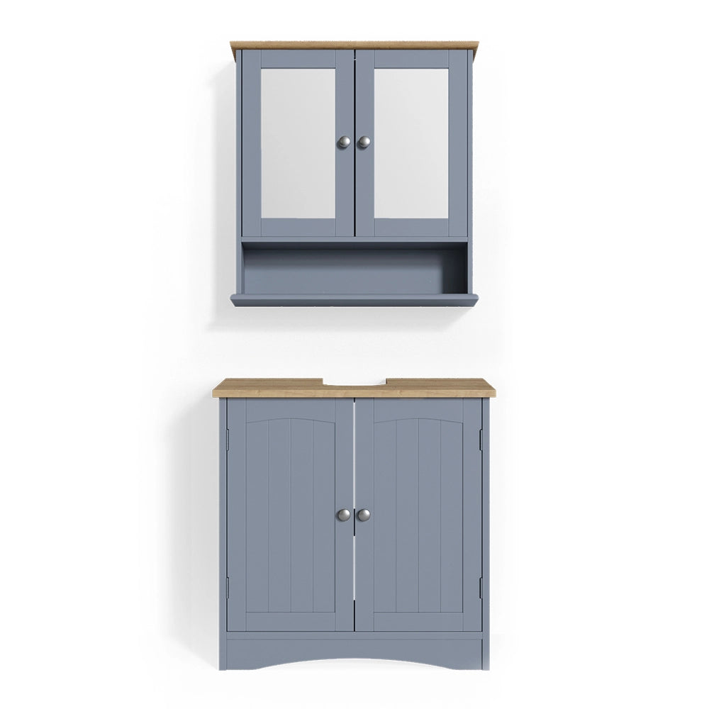 Vicco Set mobili bagno Grigio 2 parti