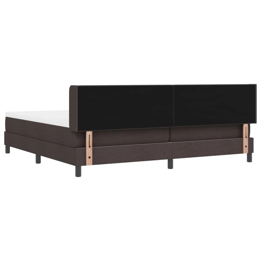 Letto a molle con testiera Marrone Scuro 200 x 200 cm Tessuto 3341128