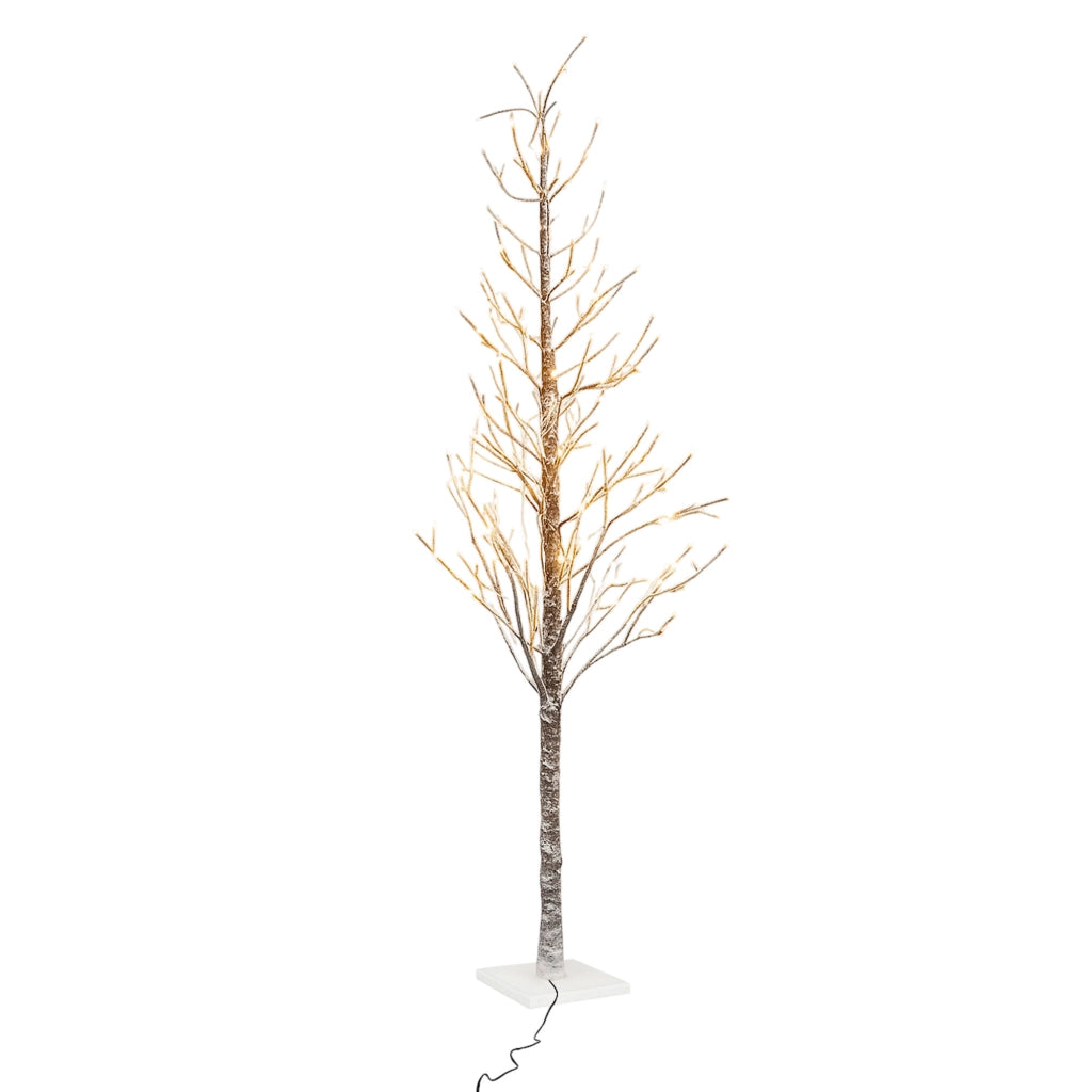 Gemini - Albero di Natale Spoglio Innevato H150 cm con 186 Luci LED