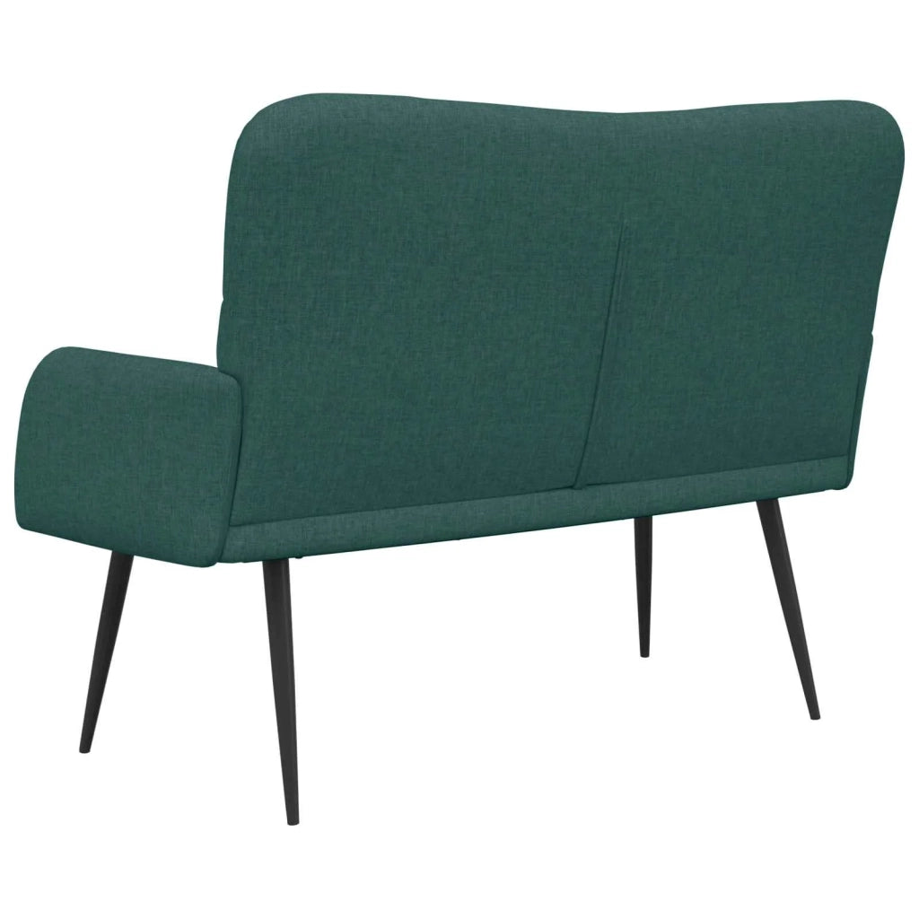 Sofa a Due Posti Verde Scuro 115 x 61 x 87 cm Tessuto