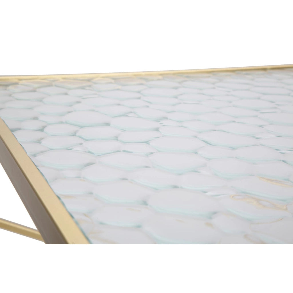 Set di Tavolini VKH595, Oro, Metallo, 50x50x100 cm
