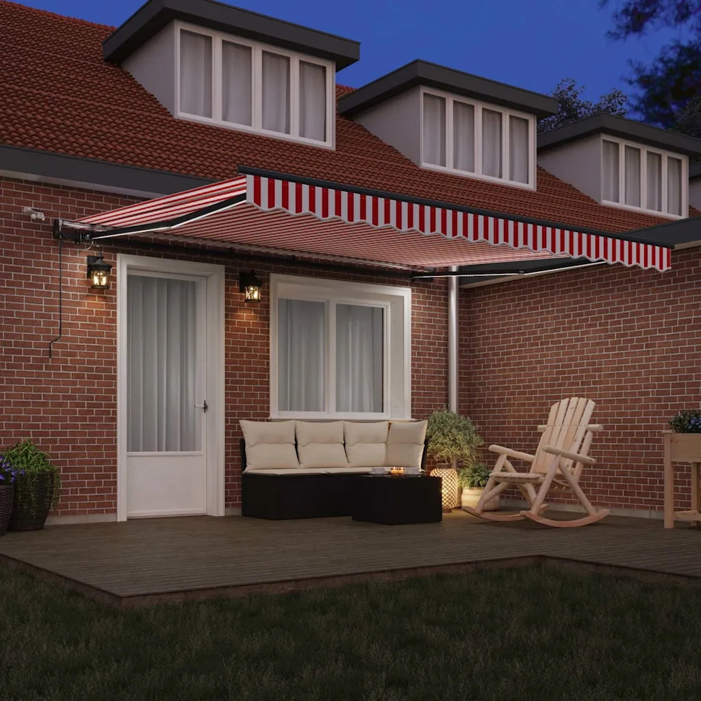 Tessuto per Tenda con Rosso e Bianco 400 × 300 cm Poliestere 3330550
