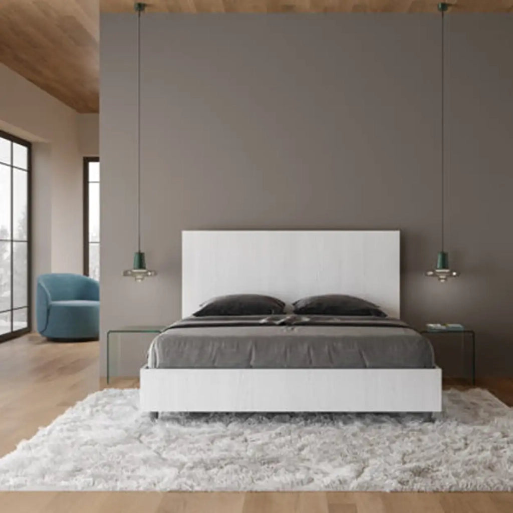 Letto matrimoniale contenitore 160x200 bianco frassino New Egos