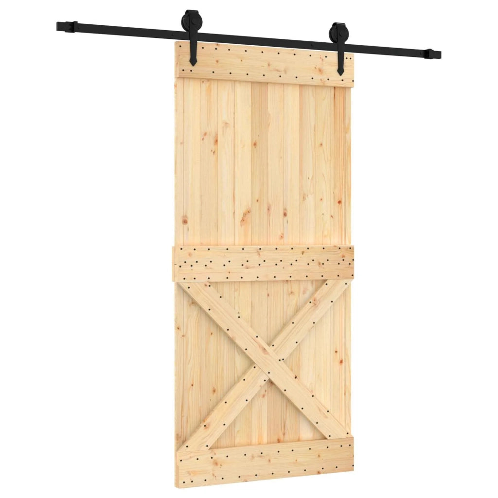 Porta scorrevole Naturale e Nero 95 x 210 cm 3445168