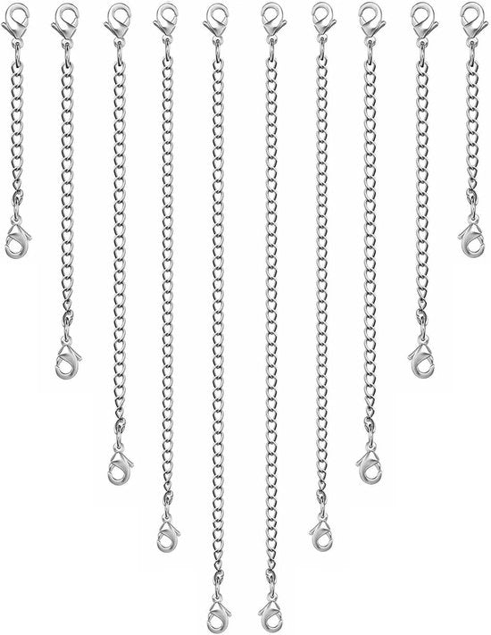 Set di allungamento a 10 pezzi in acciaio inossidabile per creare gioielli da donna in argento.