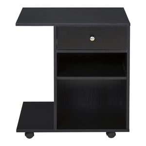 Mobile Porta Stampante 1 Cassetto 2 Ripiani 60x40x68,5 cm in Legno  Nero