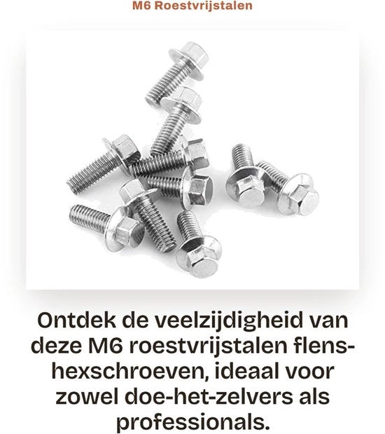 Set di viti in acciaio inossidabile 304 - M6 a flangia a forma di chiave inglese - 10 pezzi - Corrosione resistente - Ideali per mobili e riparazioni