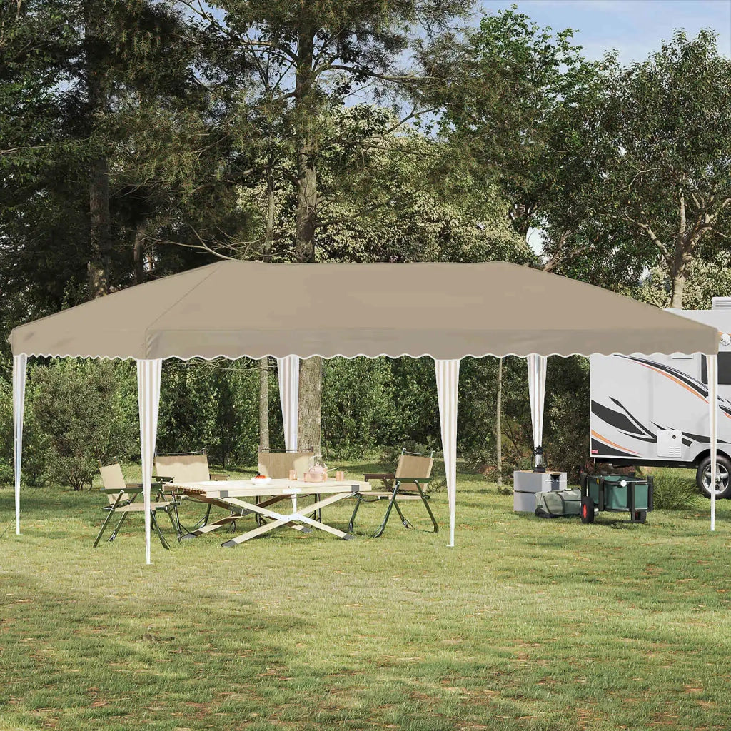 Tenda per feste a pop-up 575 x 290 x 245 cm Crema