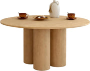 Tavolo da pranzo rotondo Eloise piede centrale cilindrico 6 persone faggio 110 cm