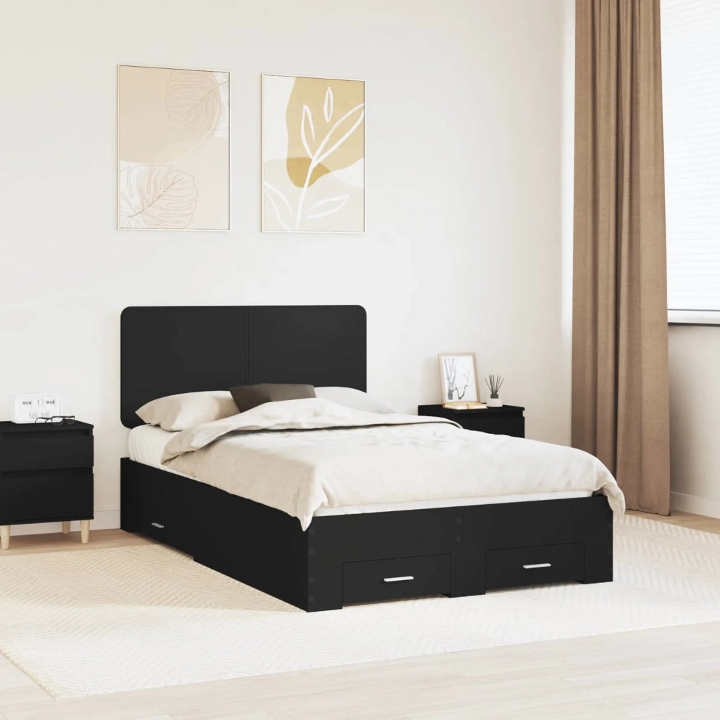 Struttura del letto Nero 135 x 190 cm Legno multistrato