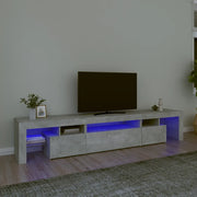 Mobile Porta TV con Luci LED Grigio Cemento 215x36,5x40 cm 3152797
