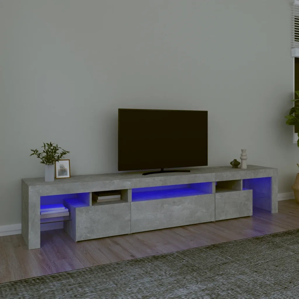 Mobile Porta TV con Luci LED Grigio Cemento 215x36,5x40 cm 3152797