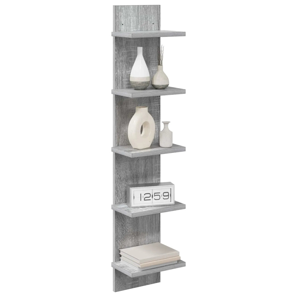 Scaffale da parete 2 pz Sonoma grigio 22 x 15 x 100 cm 8012431